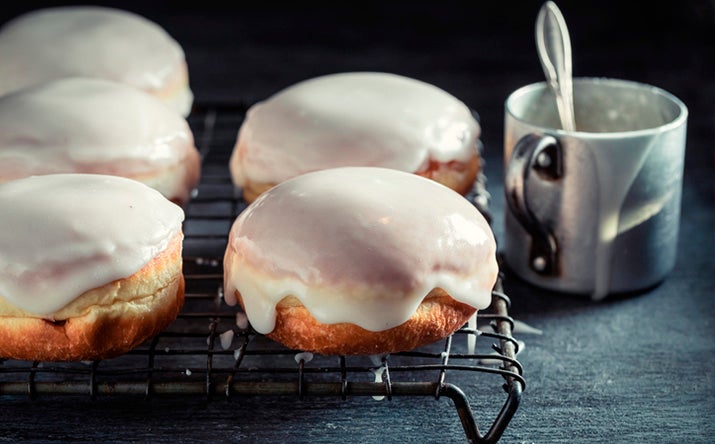 Donas con glaseado blanco