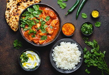 Masala dosa y comida india con la que puedes acompañar tu leche dorada. 