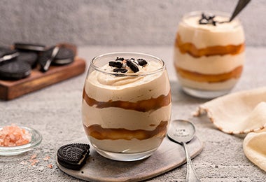 Mousse con galletas, receta con crema de leche 