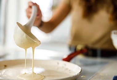 Mezcla para preparar pancakes o waffles balanceados.