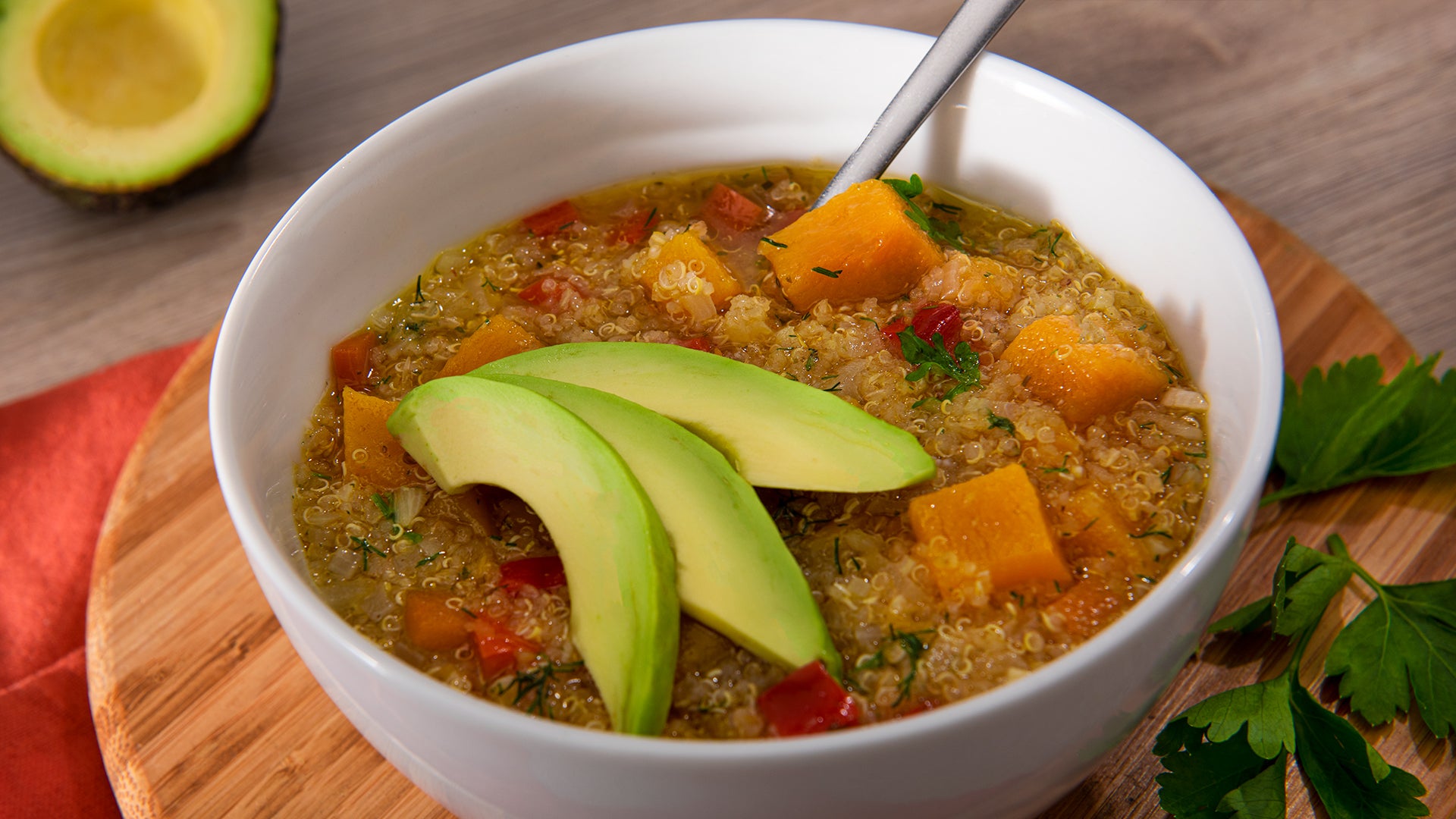 Sopa de quinoa y calabaza