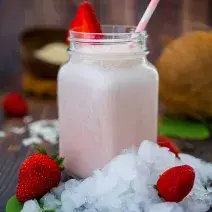 batido de fresa y coco