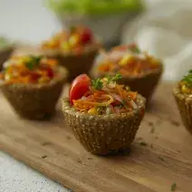 Canastos de Quínoa y Lentejas con Verduras