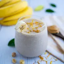 Batido de Banana con Mantequilla de Maní