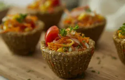 Canastos de Quínoa y Lentejas con Verduras