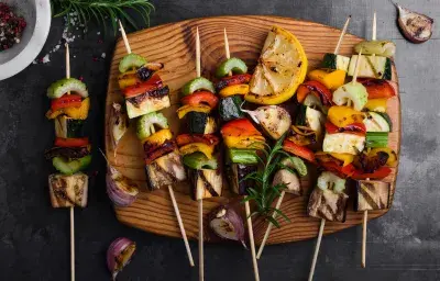 brochetas de vegetales