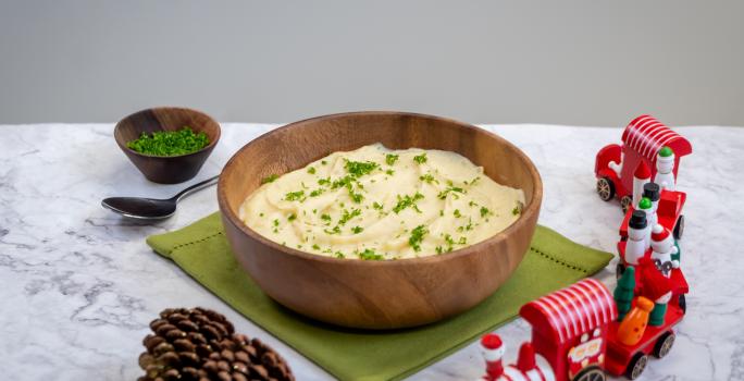 puré de papa con ajo rostizado