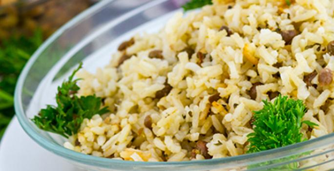 Arroz con guandú con coco