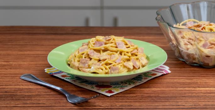 pasta con jamón