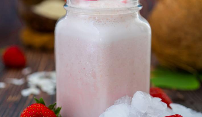 batido de fresa y coco