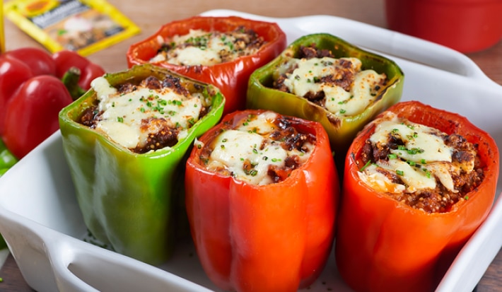 Pimentones rellenos con Carne y Quinoa