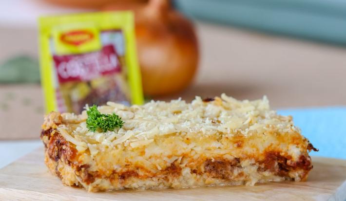 Pastel de Coliflor relleno con Carne