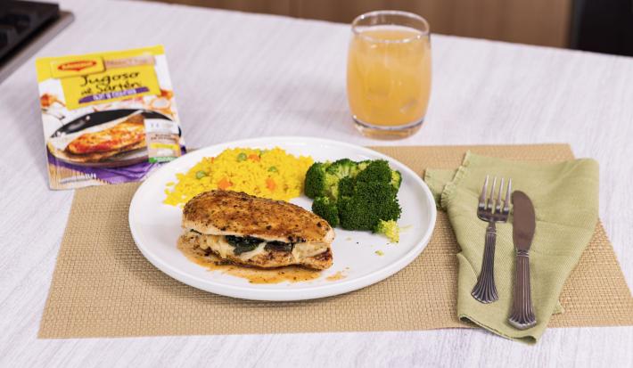 Pechuga Rellena con Mozzarella y Albahaca