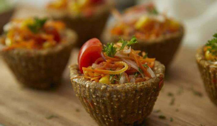 Canastos de Quínoa y Lentejas con Verduras