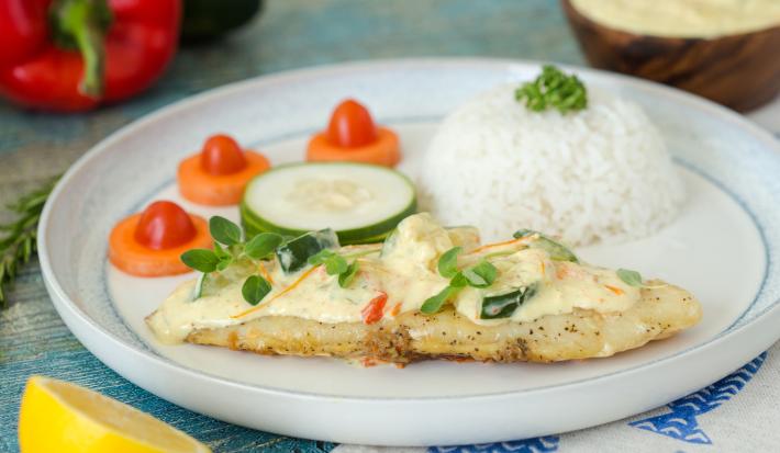 Filete de Pescado con Crema al Vino