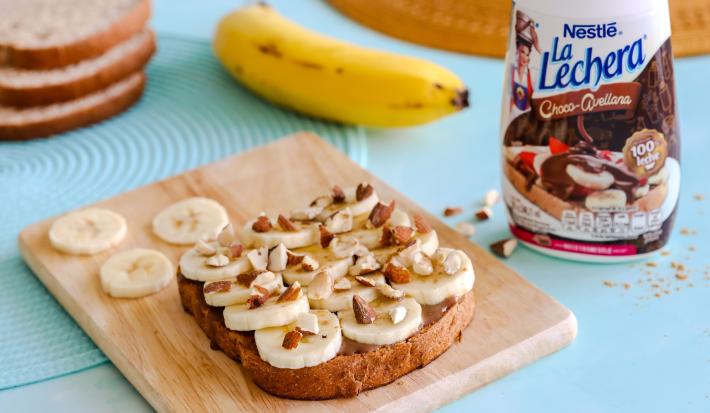 Tostadas con Choco-Avellana y Banana